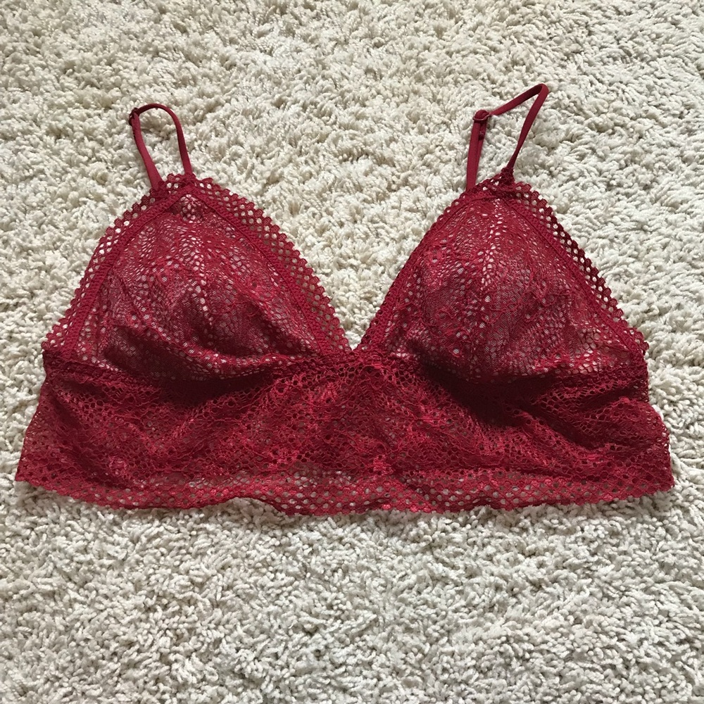 Victoria’s Secret Deep Red Lacy Bralette